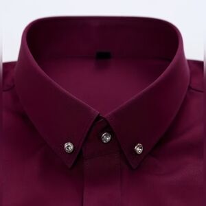 Classic Burgundy Dress Shirt for Men
